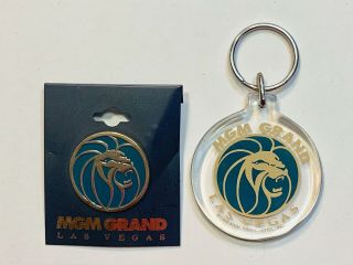 Vintage 1990s - Mgm Grand Las Vegas Casino (key Chain And Pin)
