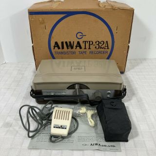 Aiwa Tp - 32a Reel To Reel Tape Recorder Vintage Retro Good For Prop