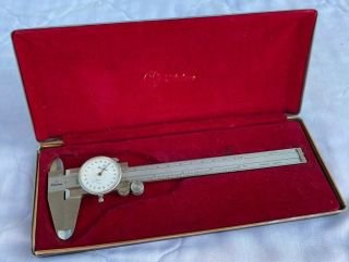 Vintage Mitutoyo 6 " Dial Caliper No.  505 - 626.  001 Stainless With Case