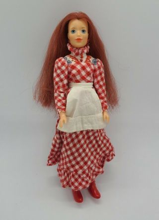 1975 Vintage Ideal Jody Doll Red Checkered Dress & Boots Outfit
