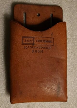 Vintage Craftsman Tool Pouch No 4514 Top Grain Cowhide Sears Roebuck Leather