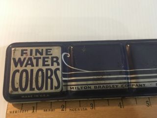 Vintage Milton Bradley Fine Water Colors Paint Tin USA 2