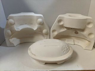 Vtg Atlantic Slip Casting Ceramic Mold Butterfly Flower Soap Dish A1091 Ns075