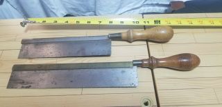 2 Vintage Henry Disston & Sons Dovetail Saws