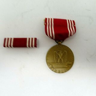 Vintage Us Army Good Conduct Medal W/ Ribbon Bar - Ww2 Korean Vietnam War