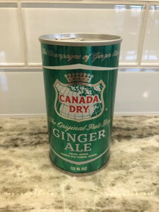 Vintage Canada Dry Ginger Ale Soda Pop Can Steel Tab Top 12 Oz