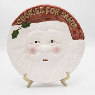 Vintage World Bazaar Inc Cookies For Santa Face Plate Platter 12.  5 " Christmas
