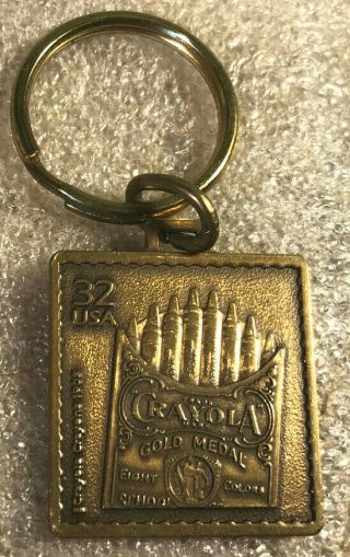 Vintage Brass Crayola/usps 100 Year Commemorative Key Chain 2000
