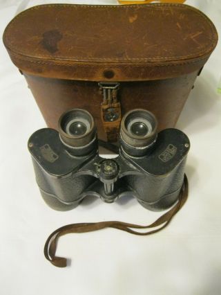 Vintage Carl Zeiss Binoculars 7x50 Binoctar With Zeiss Leather Case