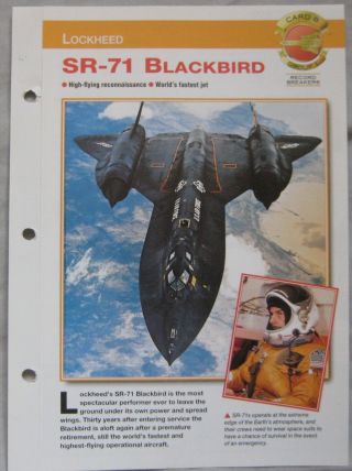 Aircraft Of The World Card 8,  Group 1 - Lockheed Sr - 71 Blackbird