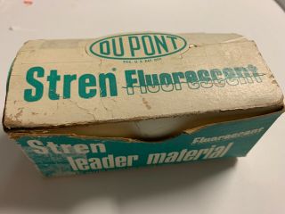 Vintage Dupont Stren Fluorescent Leader Fishing Line Dealer Box - 12 Spools