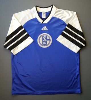 Fc Schalke 04 Jersey Training Mens Xl Shirt Vintage Retro Trikot Adidas Ig93