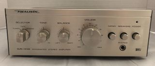 Vintage Realistic Integrated Stereo Amplifier Sa - 102 Radio Shack 31 - 1963