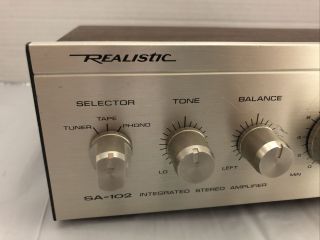 Vintage Realistic Integrated Stereo Amplifier SA - 102 Radio Shack 31 - 1963 2