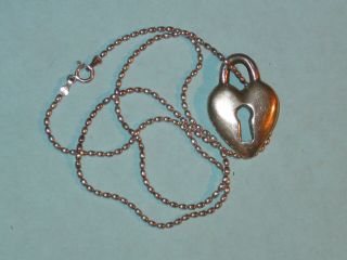 Artisan Devlin Heavy Vintage Hand Crafted Sterling Heart Lock And Link Chain