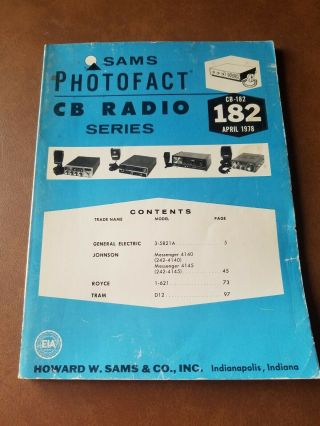 Sams Photofact Cb Radio Series 182 General Electric Johnson Royce Tram