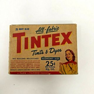 Vintage Tintex Fabric Dye - Navy Blue 25 - Cool Advertising Collectible Laundry