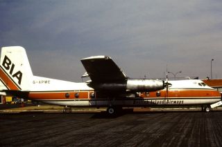 35mm Colour Slide Of Bia Handley Page Herald G - Apwe In 1979