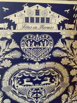 HERMES EMPTY RARE HOLIDAY BOX Blue (Fetes En Hermes”) 10 