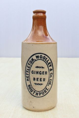 Vintage C1900s Nettleton Woolley Southport Merseyside Stone Ginger Beer Bottle