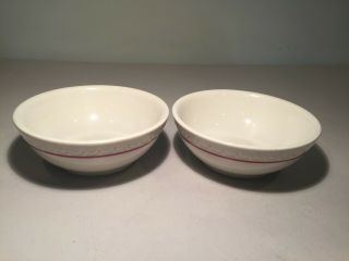Vintage Syracuse China Econo - Rim Restaurantware Red Cardinal Line Chili Bowls - 2