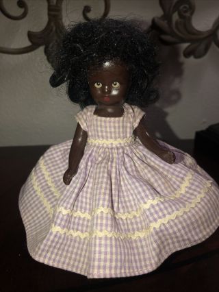 Vintage Black Americana Nancy Ann Storybook Doll Topsy Hard Plastic