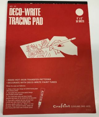Craftint Deco - Write Tracing Pad 9 " X12 " 50 Sheets Vintage Yellowed Tracing Paper