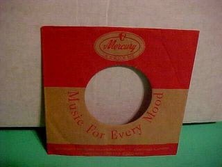 " Mercury " Vintage 7 Inch 45 Rpm Sleeve Only No Record