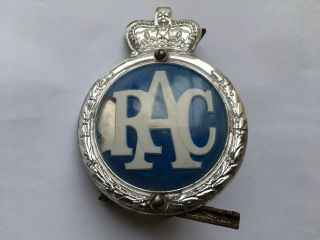 C1960s Vintage Royal Automobile Club Radiator Fitting Car Badge And Brackets