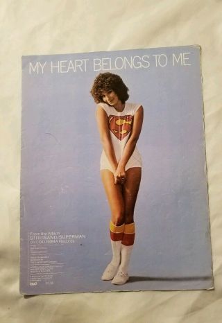 My Heart Belongs To Me Sheet Music Vintage 1976 Barbra Streisand Piano Guitar
