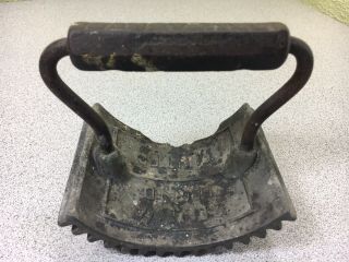 Antique Vintage 1866 Cast Iron Geneva Hand Fluter Pleat Crimp Iron Broken