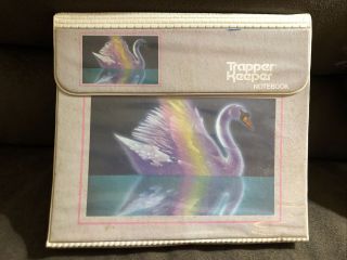 Vintage 80s Trapper Keeper Swan Prism Folder Binder W Folders