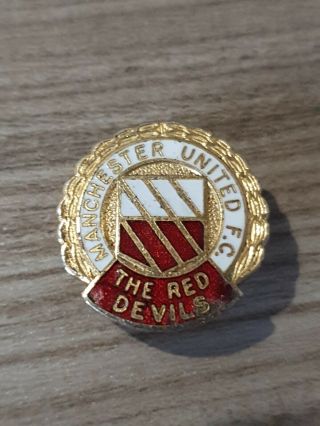 Vintage 1970s/80s Manchester United Badge Coffer Enamel Badge Mufc Man Utd Badge