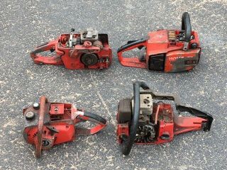 4 Vintage Jonsered 52e 535 Homelite 330 Wards Chainsaws Parts (4 Saws)