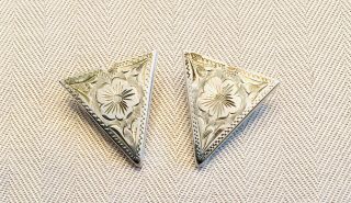 Vintage Sterling Silver Shirt Collar Points Tips With Screw