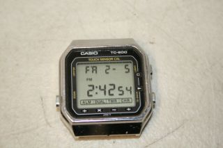 Vintage CASIO TC - 600 Touch Sensor Calculator Watch Japan - 2