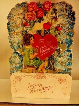 Lovely Vintage Honeycomb Fold - Out Card (made In Germany)