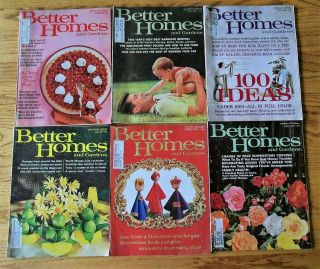 6 Better Homes & Gardens Magazines 1963 1964 1968 Vintage Ads Articles Recipes