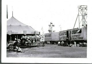 Vintage Photograph 1950 Carousel Fair Amusement Park Sacramento California Photo