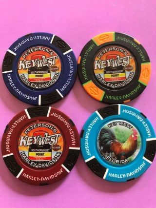 Key West Harley Davidson Full Color Poker Chip / Florida