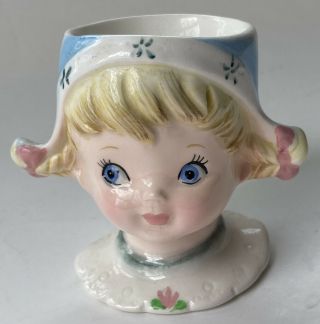 Lefton Ceramic Dutch Girl Egg Cup Vintage