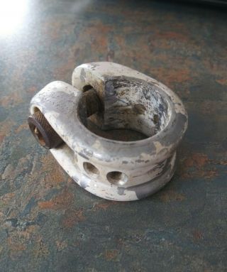 Vintage Old School Gt Bmx Freestyle/racing Seat Clamp White Performer