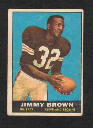 Vtg 1961 Topps Football Card Jimmy Brown 71 Vg - Ex Cond.  Orig.  Owner Card