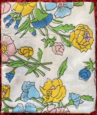 Vintage 1970s - Retro Mod Flower Pillowcase - Evc - Colorful Pastels