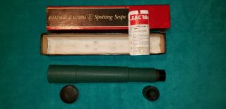 Vintage Bausch & Lomb Model 61 - 41 - 21 Draw Tube Spotting Scope W/ Caps,  Box - Exc.