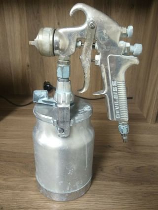 Vintage Devilbiss Air Spray Paint Spray Gun With Canister Type Jga No.  410 Cap