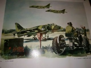 Usmc Harrier Av - 8a 1st Gen Leahy 1971 Vtg Military Poster Print 6 16x20