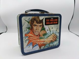 Vintage Six Million Dollar Man Lunch Box Lunchbox 1978 Aladdin Without Bottle