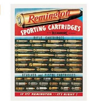 Remington Cartridges Tin Sign Hunting And Shooting Metal Poster Wall Art