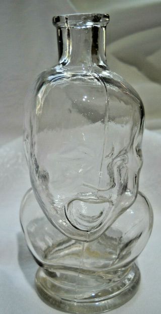 Vintage Figural 1874 Glass Crying Baby Bottle Tps